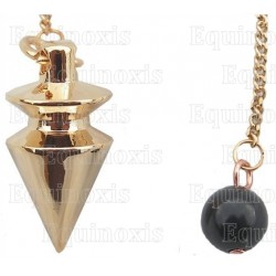 Gold–plated brass dowsing pendulum 15 – Arrowhead pendulum