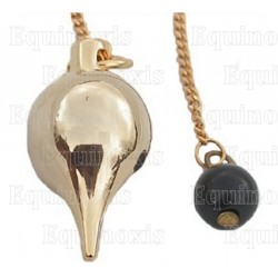Gold–plated brass dowsing pendulum 14 – Large teardrop pendulum