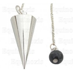 Silver–plated brass dowsing pendulum 19 – Cone-shaped pendulum