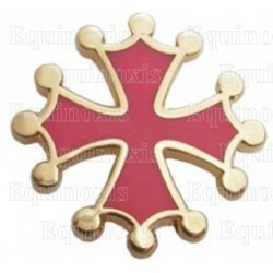 Regional lapel pin – Occitania cross with red enamel