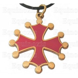 Occitania pendant – Occitania cross w/ red enamel – Gold – Large