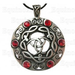 Celtic pendant – Shield with red stones