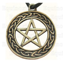Celtic pendant – Pentagramme with Celtic knot – Antique bronze