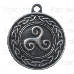 Celtic pendant – Triskell with Celtic knot – Antique silver