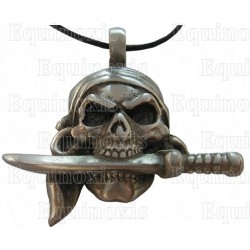 Pirate pendant – Skull with knife in mouth