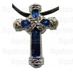 Cross pendant – Tied cross, with blue enamel