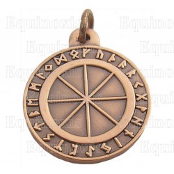 Symbolic pendant – Runic wheel – Antique bronze