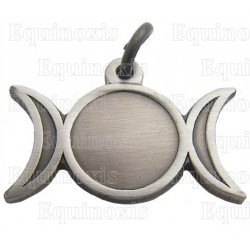 Symbolic pendant – Triple moon – Antique silver
