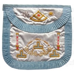 Satin Masonic apron – Traditional French Rite – Worshipful Master