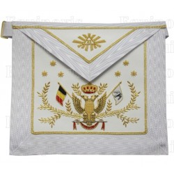 Leather Masonic apron – ASSR – 33rd degree – Belgian flag