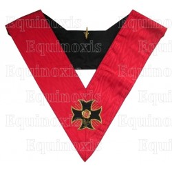 Masonic Officer's collar – ASSR – 18th degree – Knight Rose Croix –  Croix pattée simple – Machine-embroidered