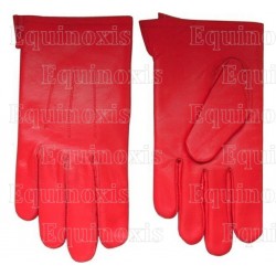 Masonic leather gloves – Red – Size 7 1/2