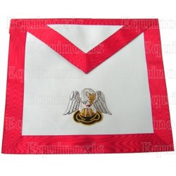Leather Masonic apron – Scottish Rite (AASR) – 18th degree – Chevalier Rose-Croix – Pélican – Dos croix grecque