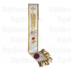 Masonic sash – Scottish Rite (AASR) – 33rd degree – TPGC – Cross potent, rose et franges – Machine embroidery