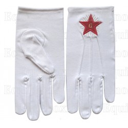 Masonic embroidered cotton gloves – Grand French Chapter (GCF) – Size XS
