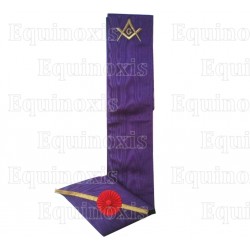 Cordon maçonnique moiré – Memphis-Misraïm – Maître – Equerre-et-compas + G – Machine embroidery – Violet
