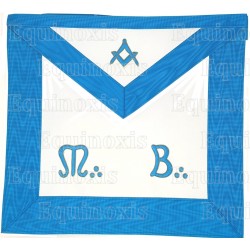 Fake-leather Masonic apron – Groussier French Rite – Master Mason – Square-and-compass + MB